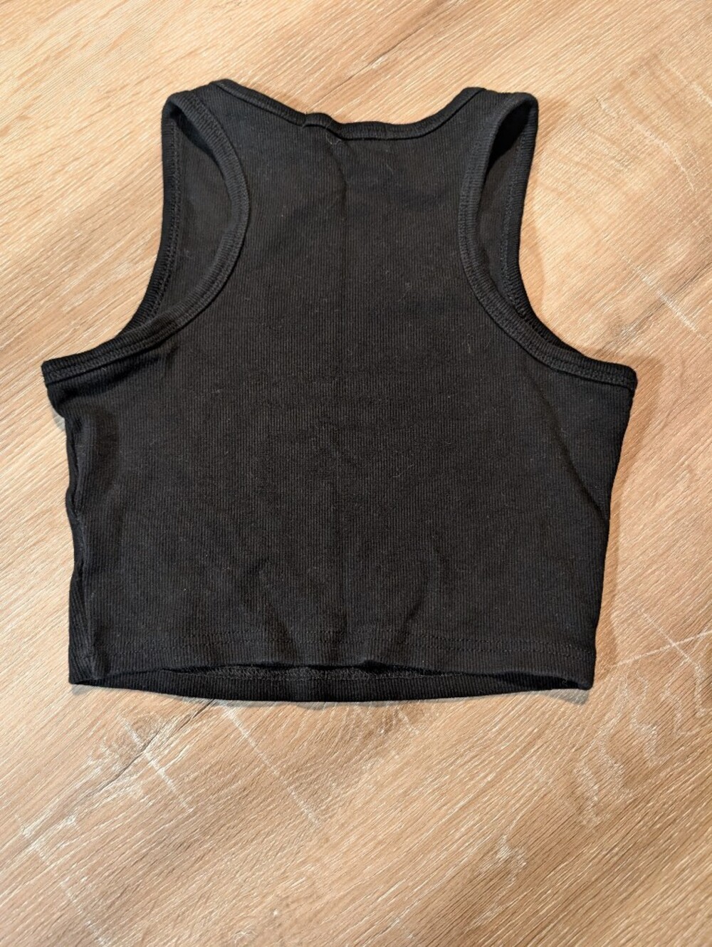 Missguided Black Ribbed Rhinestone Script Tank - Picture 2 of 5